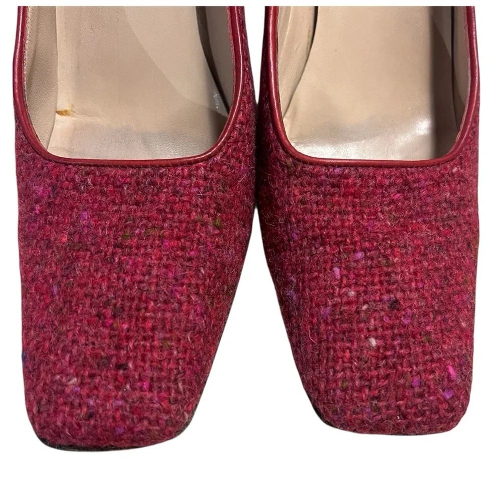 Kate Spade New YorkVintage Heels Pumps Square Toe Textured Red  Business‎ Casual